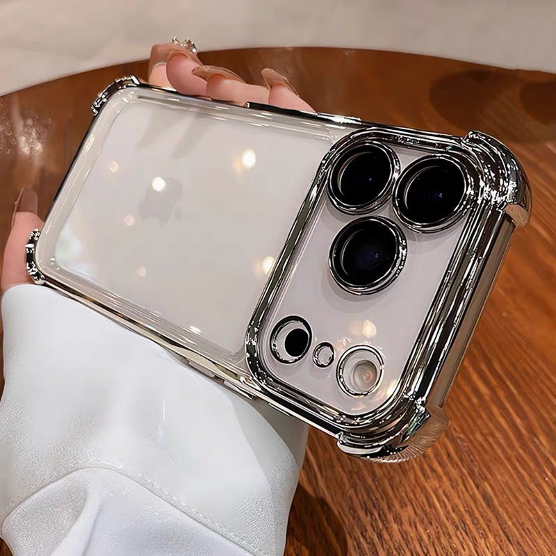 Airbag Stoßfest Galvanisierte Transparente Handyhülle für iPhone 14 15 16 17