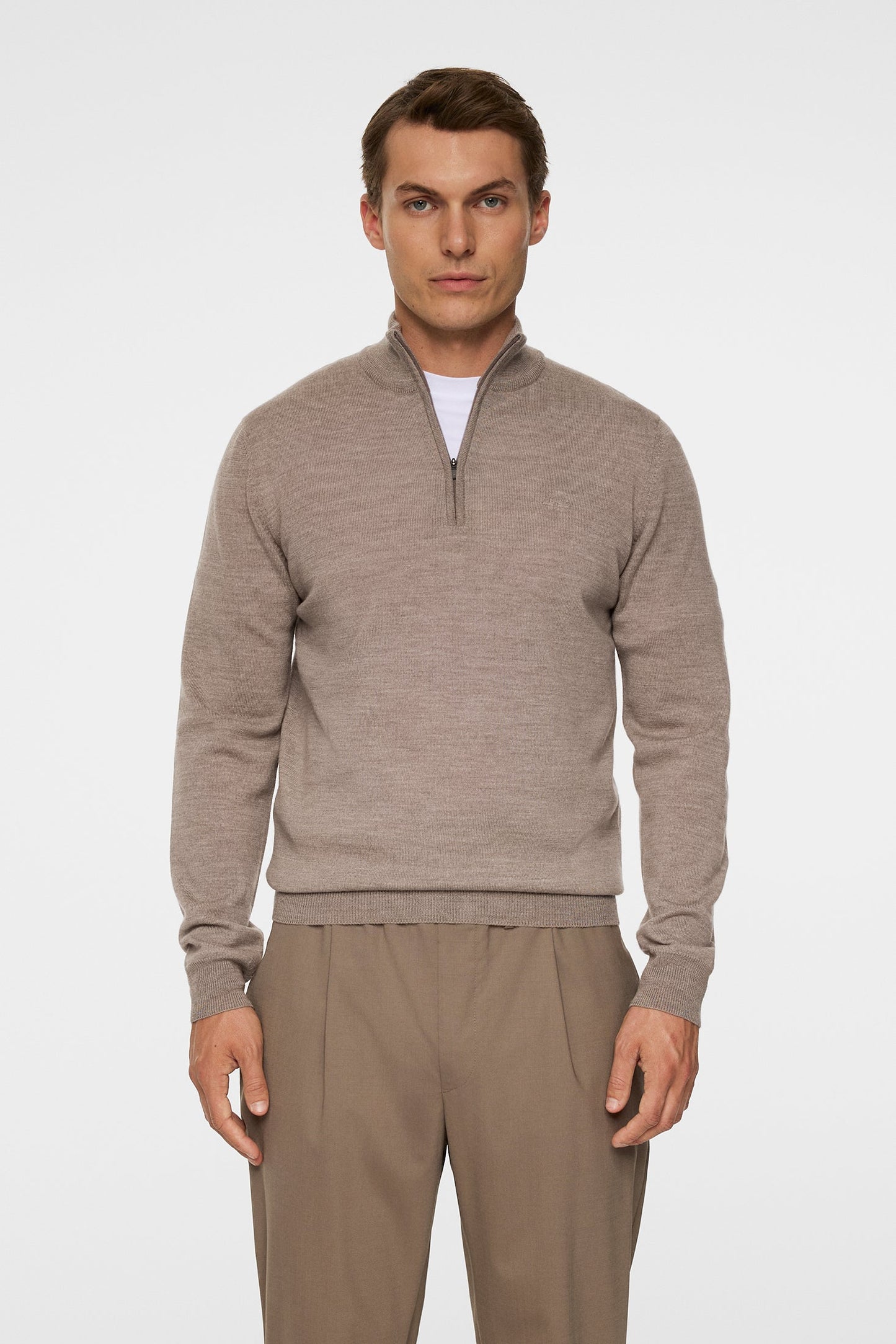 Kiyan Merino Quarter Zip / Brindle Melange