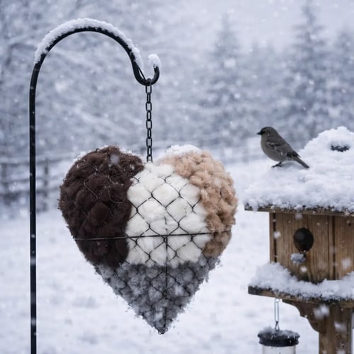 🕊️ Handgemachtes Alpaka-Faser Vogelnest-Herz