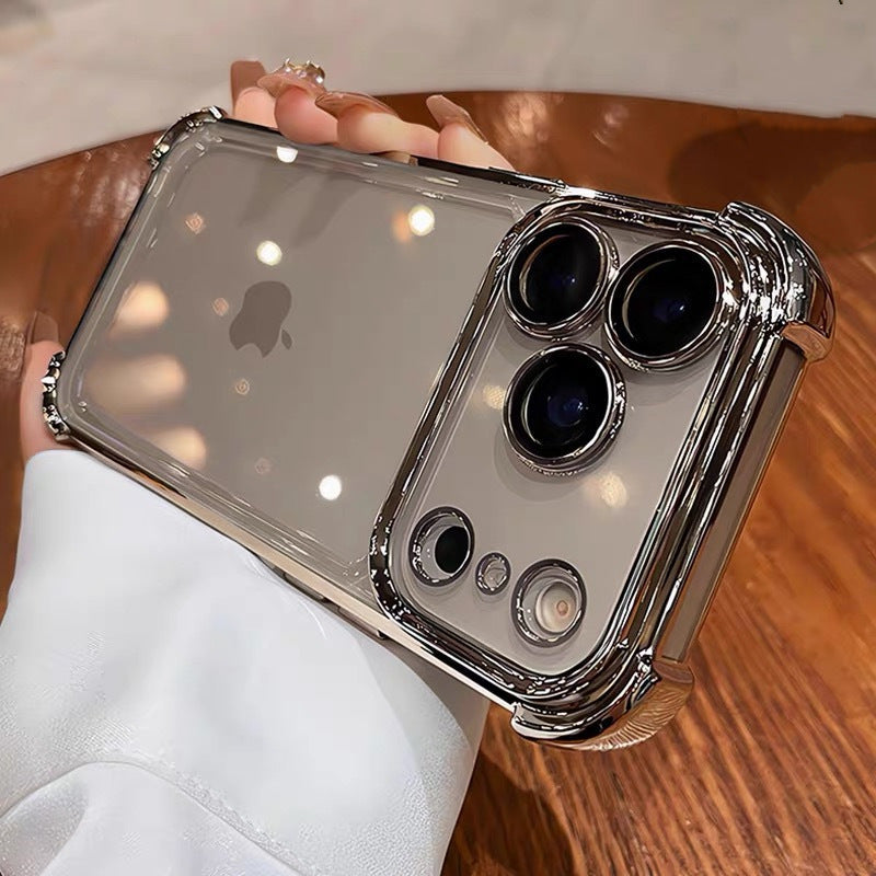 Airbag Stoßfest Galvanisierte Transparente Handyhülle für iPhone 14 15 16 17