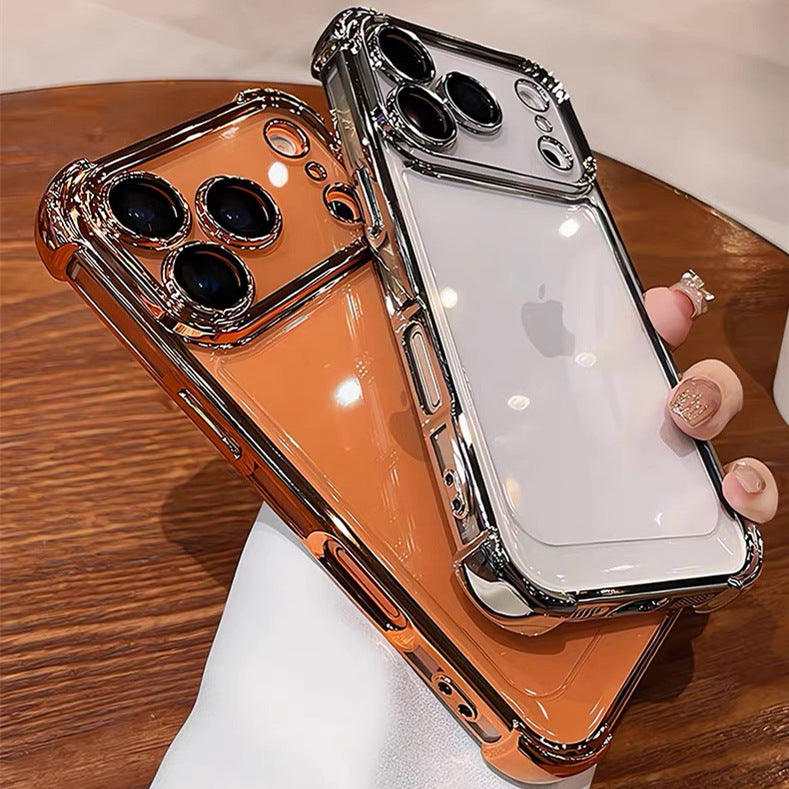 Airbag Stoßfest Galvanisierte Transparente Handyhülle für iPhone 14 15 16 17