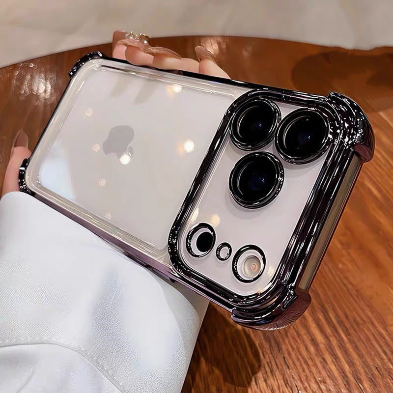 Airbag Stoßfest Galvanisierte Transparente Handyhülle für iPhone 14 15 16 17