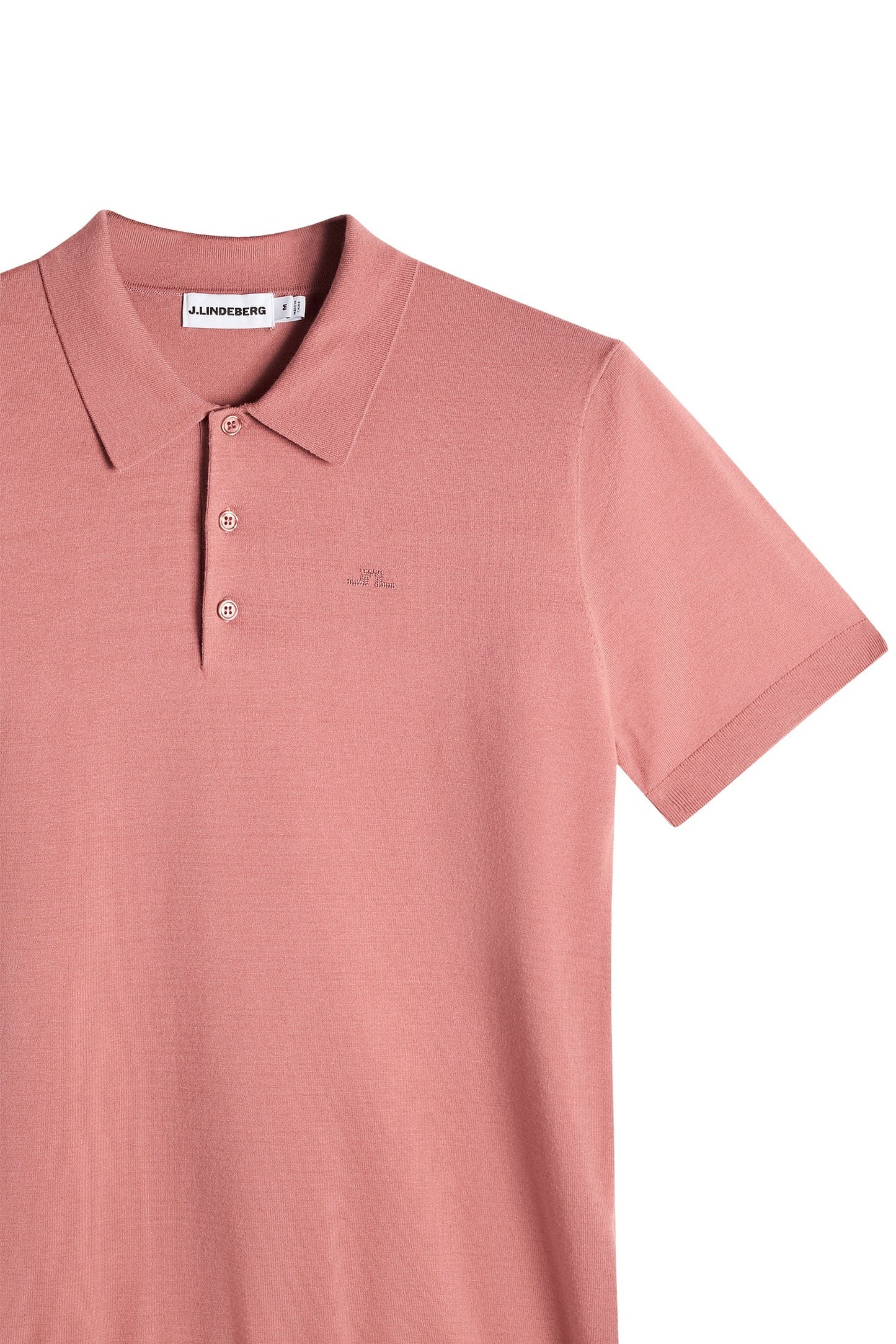 Polohemd mit Rippenstrickmuster / Verwelkte Rose