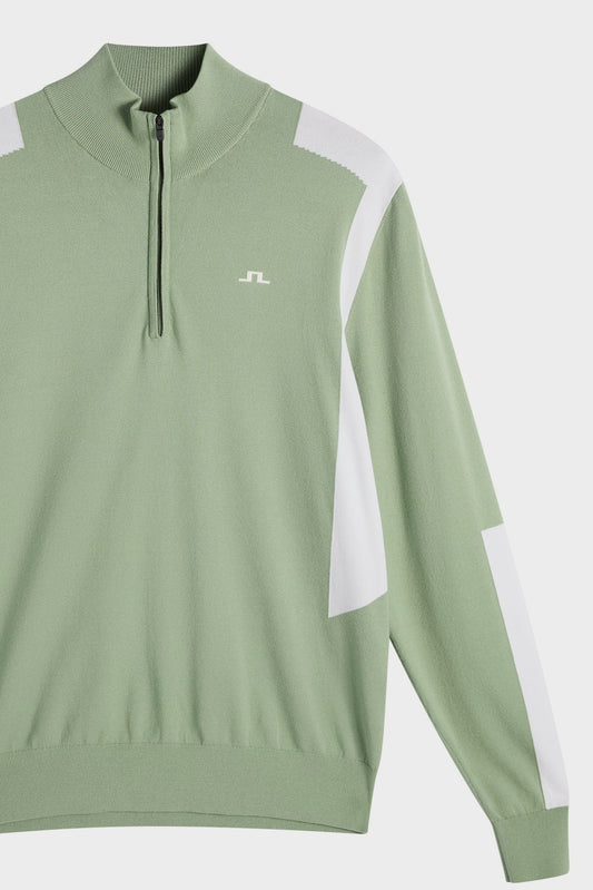 Kendrick Strickpullover mit Reißverschluss / Hedge Green